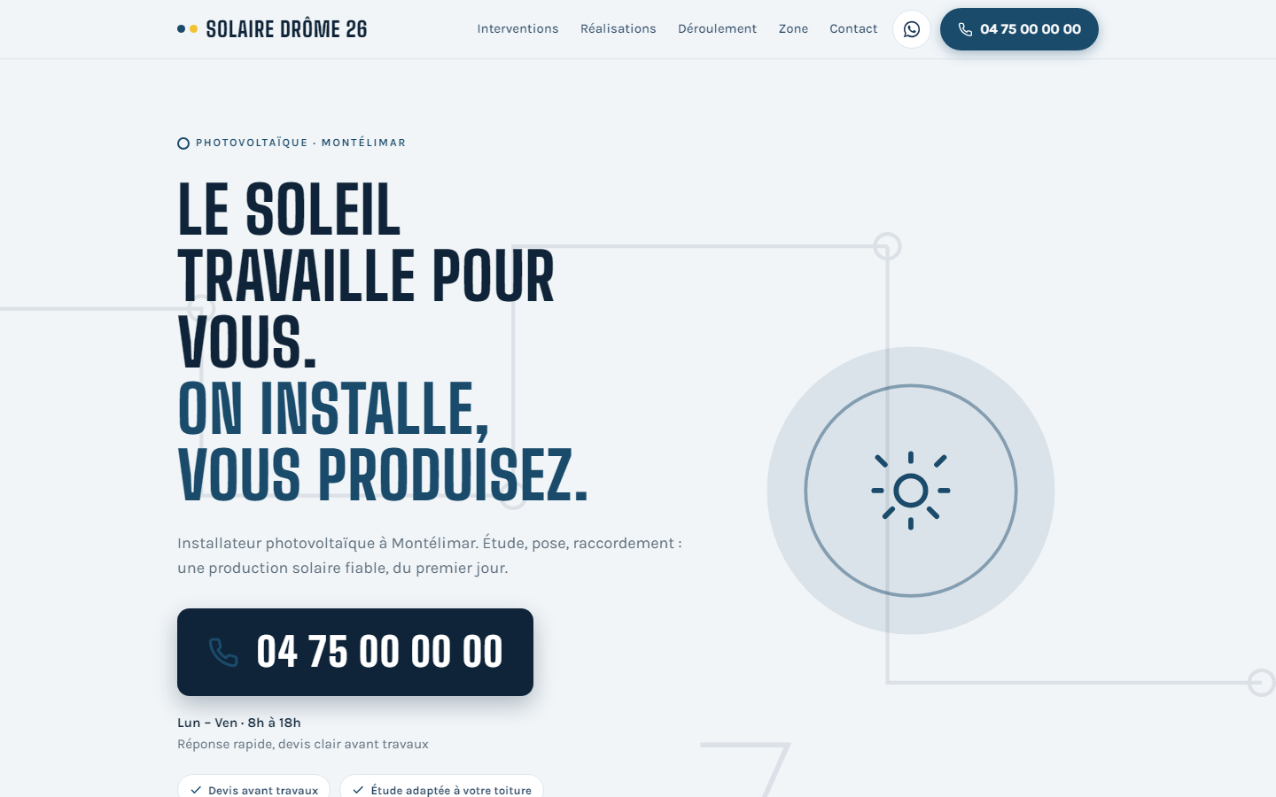 Maquette de site pour un photovoltaïque