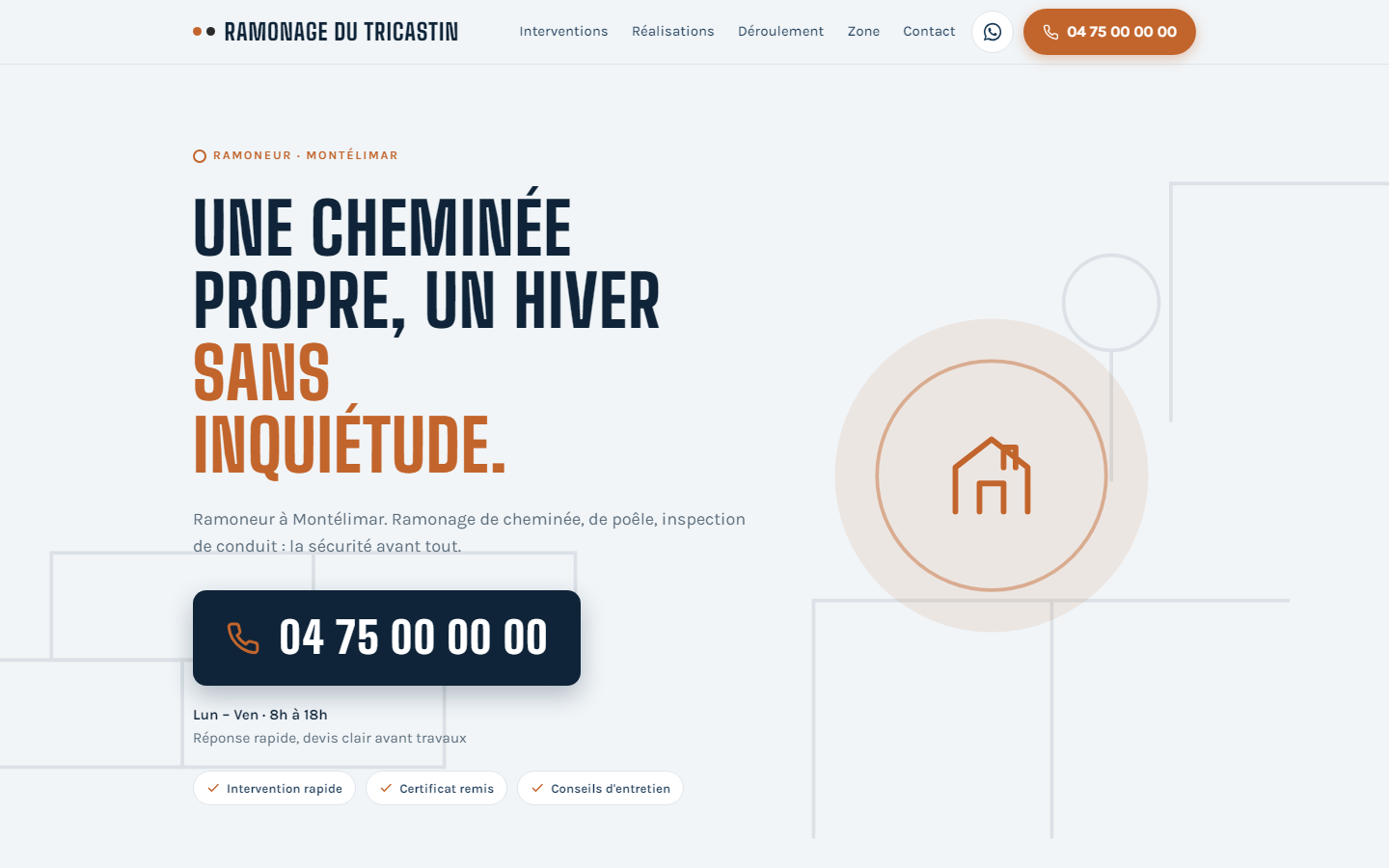 Maquette de site pour un ramoneur