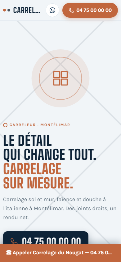 Maquette Tillap pour un carreleur, version mobile